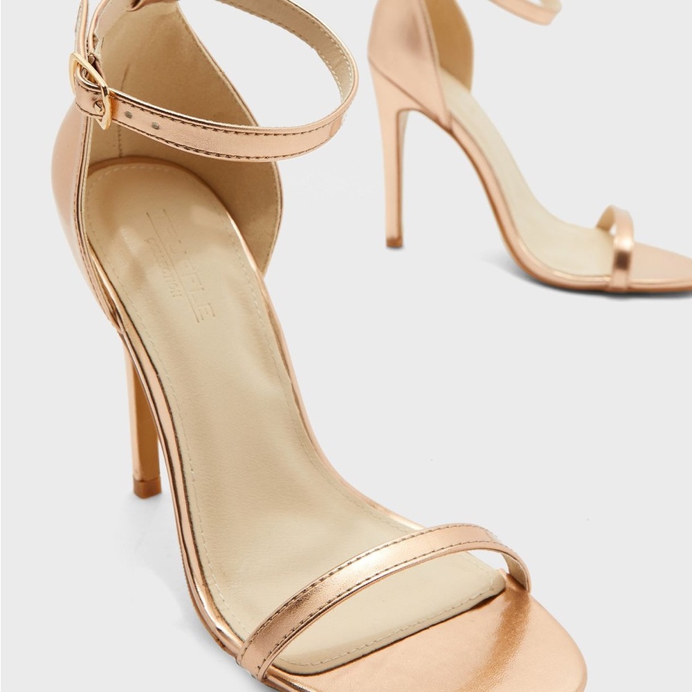 ASOS Truffle Collection rose gold strappy heel 5
